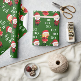 Papel De Regalo Funny Santa Couples Navidades de Navidad HO HO HO 