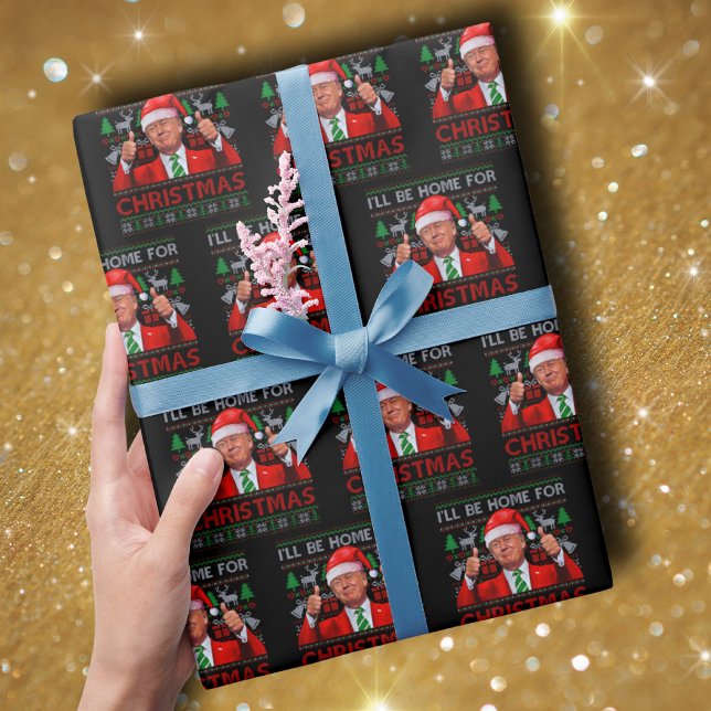 Papel De Regalo Funny Santa Trump Estaré en casa para Navidades (Subido por el creador)
