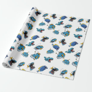Papel de regalo Funny Sea Fish Monsters Tail Kid