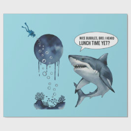 Papel De Regalo Funny shark diver lunch time nice bubbles bro
