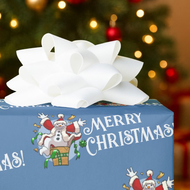 Papel De Regalo Funny Snowman Merry Christmas Surprise Cartoon (Subido por el creador)