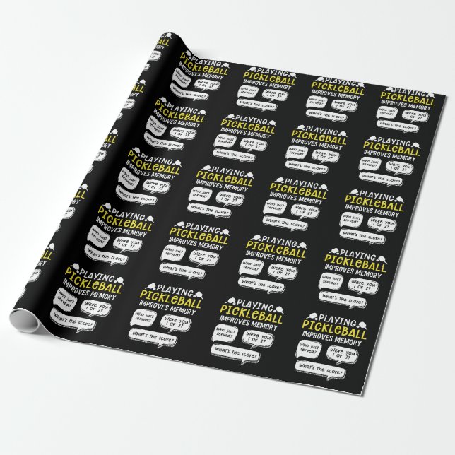 Papel De Regalo Funny Sports Pickleball Player (Desenrollado)