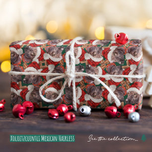 Papel De Regalo Funny Xoloitzcuintli Navidades mexicanos sin pelo