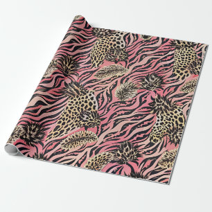 Papel De Regalo Fusión de estampado animal rosa - Patrón continuo