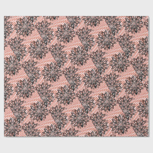Papel De Regalo Fusión de Flor Negra Abstracta en Ondas – Floració