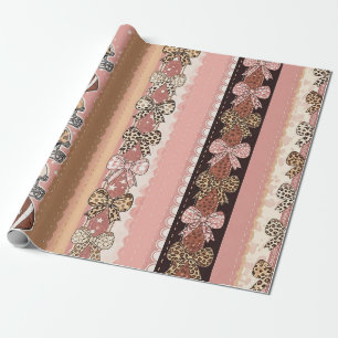 Papel De Regalo Fútbol Coquette Arco Iris Estampado de Leopardo (1