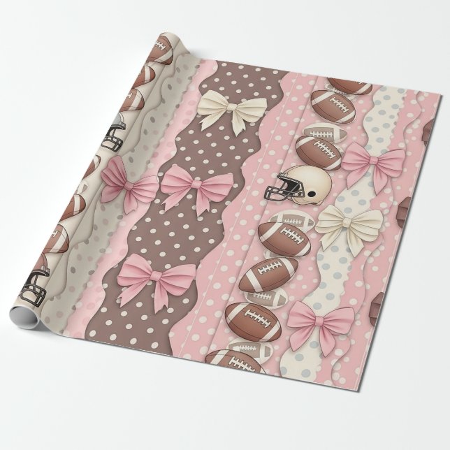 Papel De Regalo Fútbol Coquette Arco Iris Estampado de Leopardo (9 (Desenrollado)