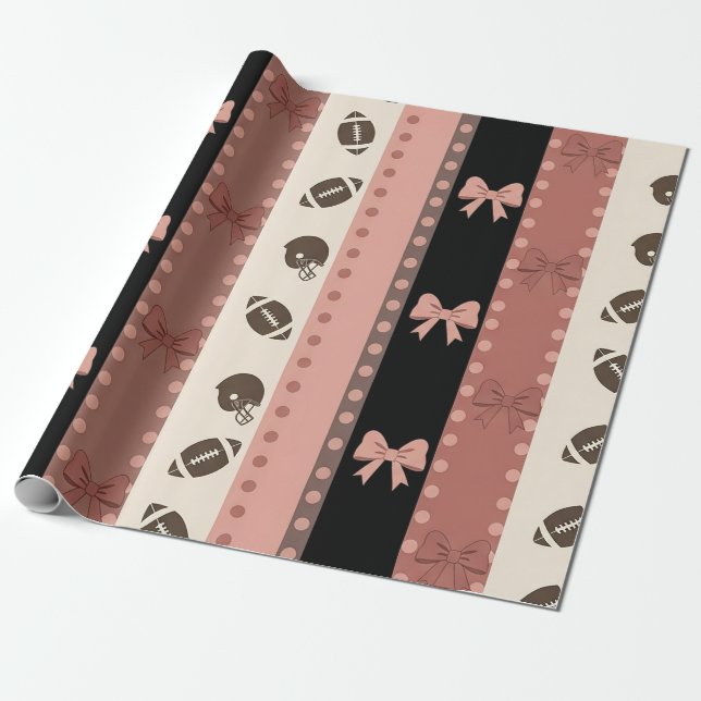 Papel De Regalo Fútbol Coquette con estampado de leopardo (13) (Desenrollado)