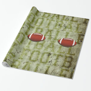 Papel De Regalo Fútbol Grunge Verde Funky