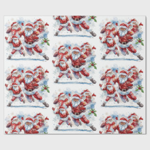Papel De Regalo Fútbol Navidad con Papá Noel