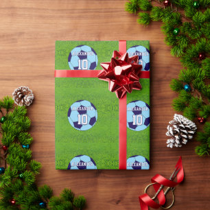 Papel De Regalo Fútbol   Nombre y número