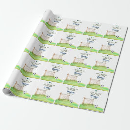 Papel De Regalo Fútbol “Vamos a Divertirnos” Cumpleaños de Cualqui