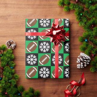 Papel De Regalo Fútbol y Navidades divertidos con copas de nieve
