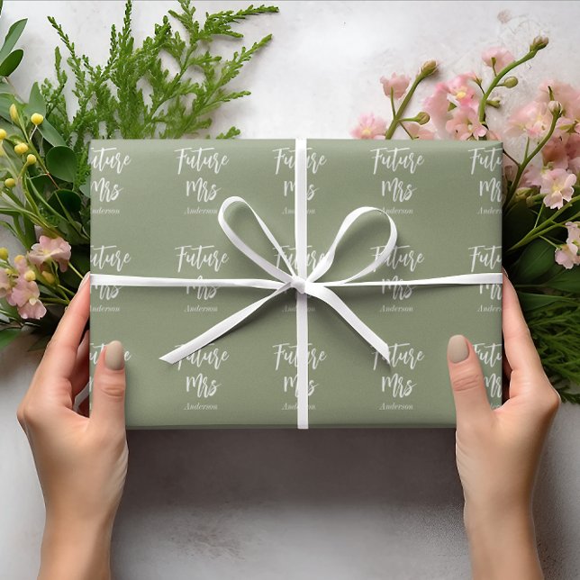 Papel De Regalo Futura Sra. Sage Green Bridal Shower (Subido por el creador)