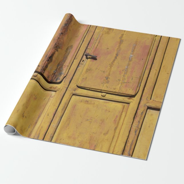 Papel De Regalo Gabinete de madera marrón cerrada (Desenrollado)