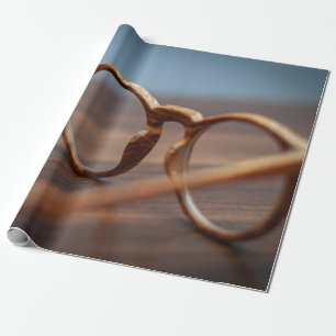 Papel De Regalo Gafas de ojos marco madera
