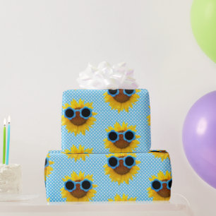 Papel De Regalo Gafas De Sol De Aqua Sobre El Girasol