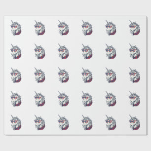 Papel De Regalo Gafas de sol de bandera de unicornio patriótico Vi