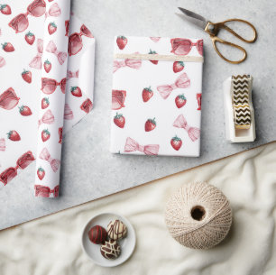 Papel De Regalo Gafas de sol de fresas lazos Cumpleaños