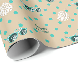 Papel De Regalo Gafas de sol Happy Travels Shell Turquesa Lunares