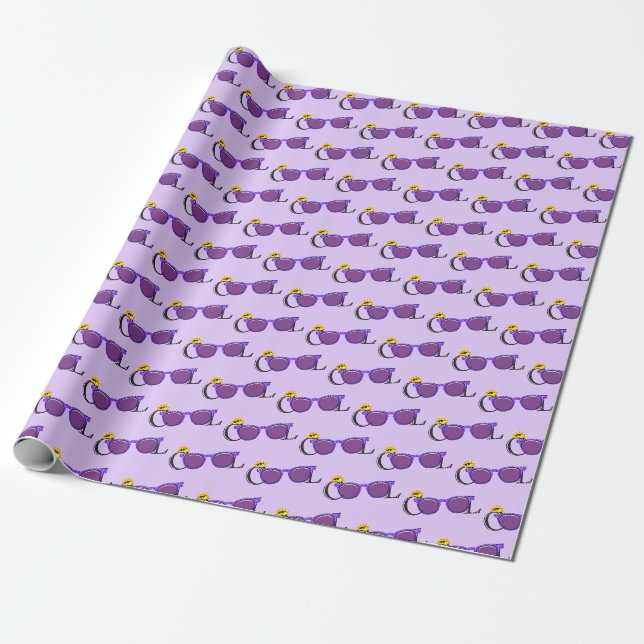 Papel De Regalo Gafas de sol moradas COOL con sol (Desenrollado)