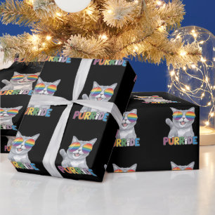 Papel De Regalo Gafas de sol Purride Cat Orgullo Gay Arcoíris LGBT