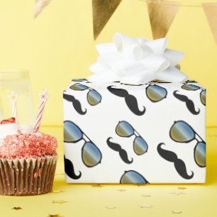 Papel De Regalo Gafas de sol retras divertidas del bigote