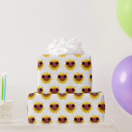 Papel De Regalo Gafas De Sol Sobre El Girasol