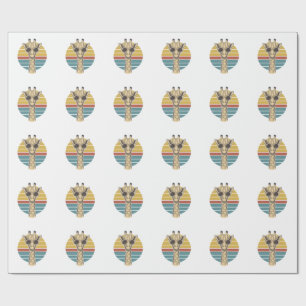Papel De Regalo Gafas de sol vintage jirafa atardecer vector Des