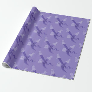 Papel De Regalo Gafas moradas y lindas volando sobre un lilo