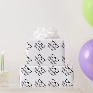 Papel De Regalo Gafas negras personalizadas Feliz Cumpleaños