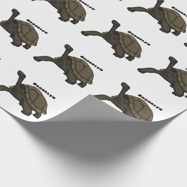 Papel De Regalo Galapagos land tortoise illustration  (Esquina)