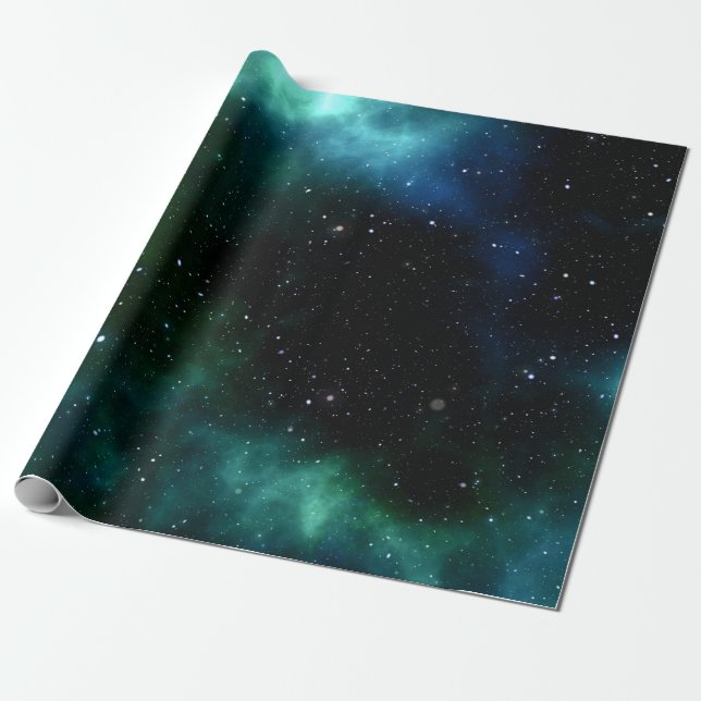 Papel De Regalo Galaxia azul (Desenrollado)