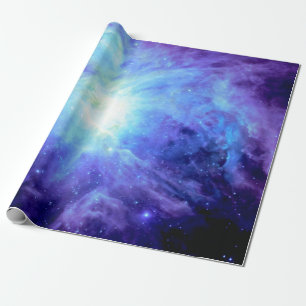 Papel de Regalo Galaxia Azul Periwinkle Nebulosa d