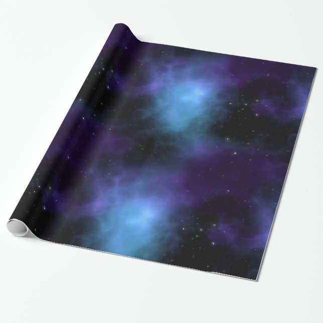 Papel De Regalo Galaxia de la nebulosa del espacio exterior (Desenrollado)
