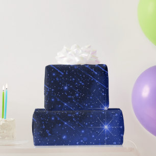 Papel De Regalo Galaxia Estrella En Azul
