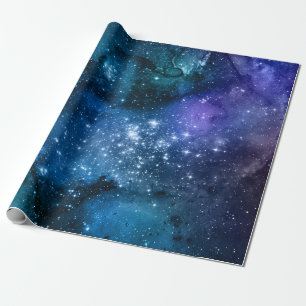 Papel De Regalo Galaxia Oscura Cielo Nocturno Estrellado Espacio C