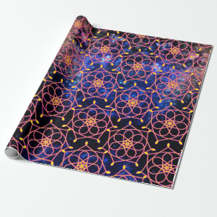 Papel De Regalo Galaxia universal con flores de Mandala