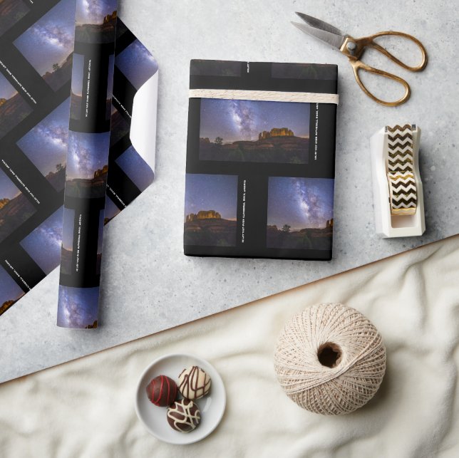 Papel De Regalo Galaxia Vía Láctea sobre la roca de la catedral, A (Artesanía)