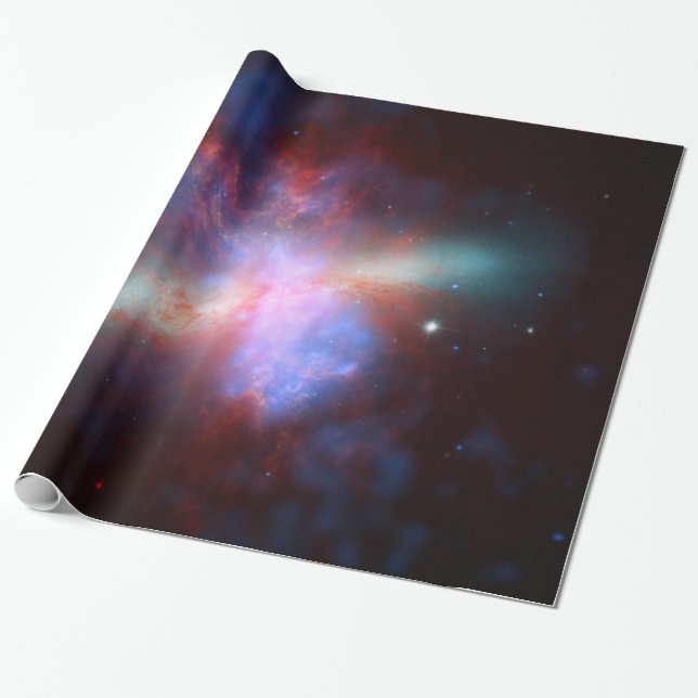 Papel De Regalo Galaxy M82 Hubble NASA (Desenrollado)