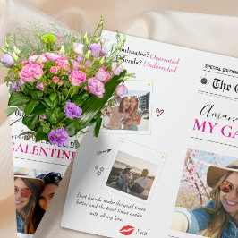 Papel De Regalo Galentines Newspaper Flower Bouquet