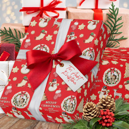 Papel De Regalo Galleta con foto y nombre personalizados de Navida
