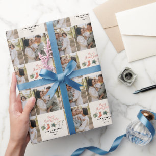 Papel De Regalo Galleta de Navidades acuáticos multi foto rústico