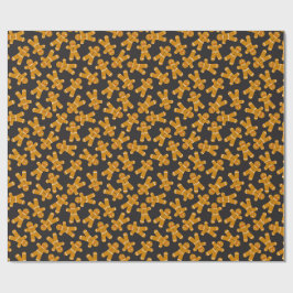 Papel De Regalo Galleta de pan de jengibre sobre negro