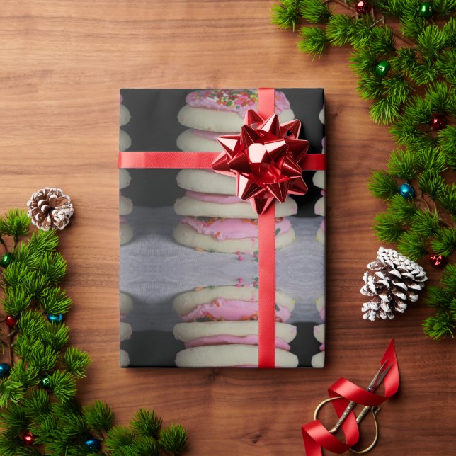 Papel De Regalo Galletas de azúcar con helado rosa (Regalo de vacaciones)