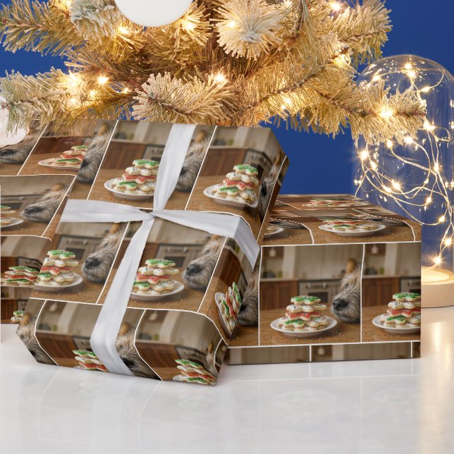 Papel De Regalo Galletas De Azúcar De Navidad Con Nariz De Perro (Vacaciones)