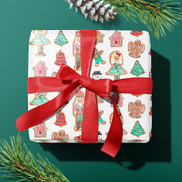 Papel De Regalo Galletas de cascanueces navideñas lindas