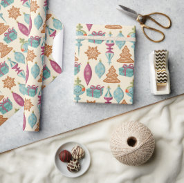 Papel De Regalo Galletas de jengibre y adornos de Navidad
