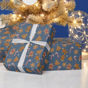Papel De Regalo Galletas de jengibre y bastones de caramelo