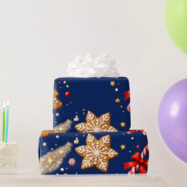 Papel De Regalo Galletas de jengibre y bastones de caramelo